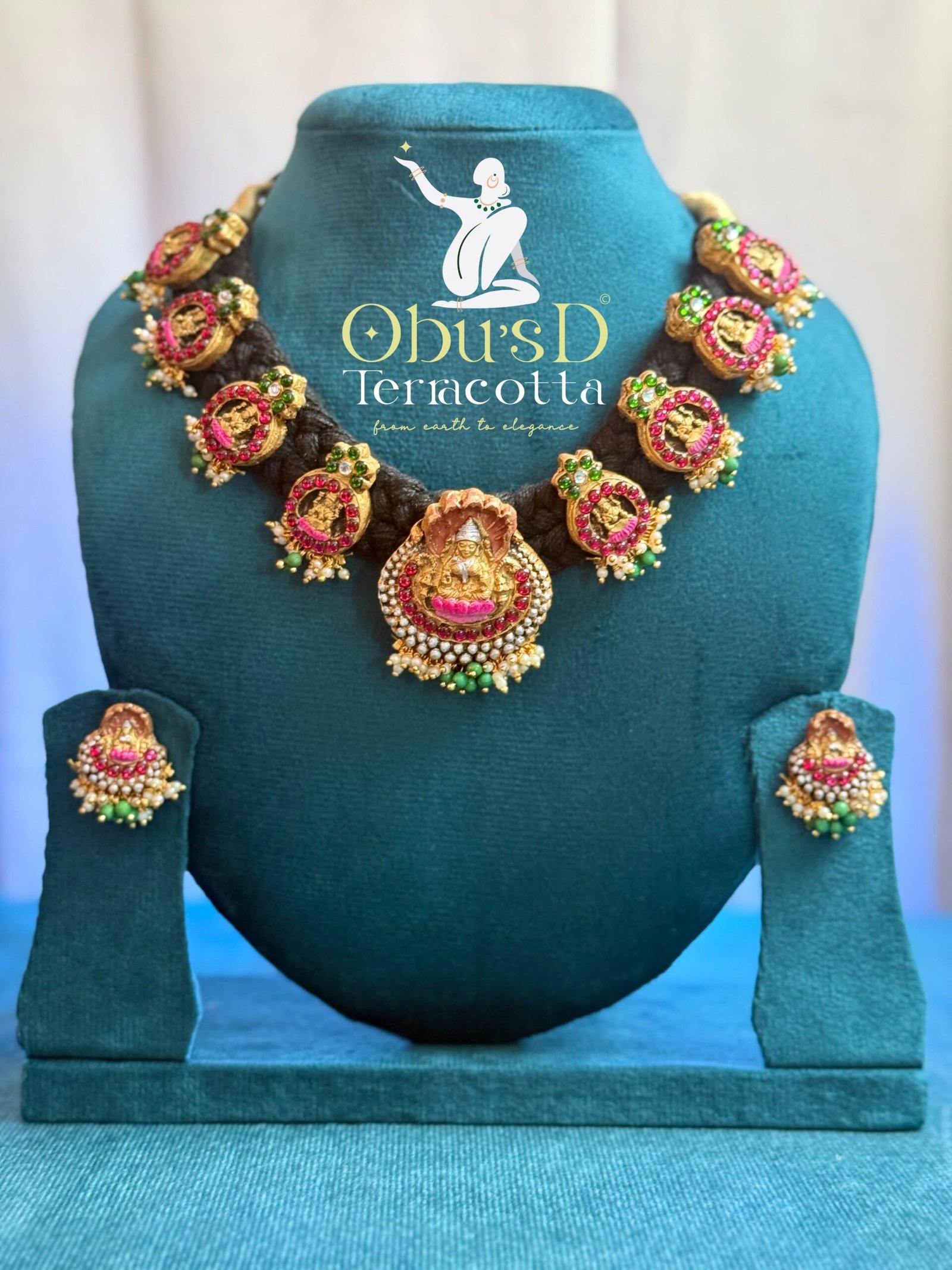 HANDMADE BLACK ROPE LAKSHI NECKLACE