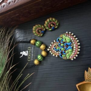 PEACOCK DESIGNER TERRACOTTA JEWELRY SET
