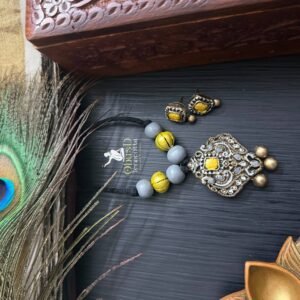 ANTIQUE SQUARE TERRACOTTA JEWELRY SET