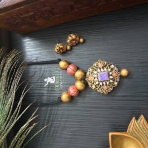 ANTIQUE FLORAL TERRACOTTA JEWELRY SET
