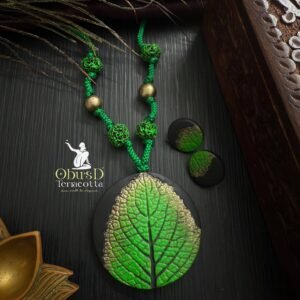 LEAF DESIGN TERRACOTTA JEWELRY SET