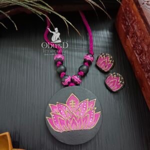 PINK LOTUS TERRACOTTA JEWELRY SET