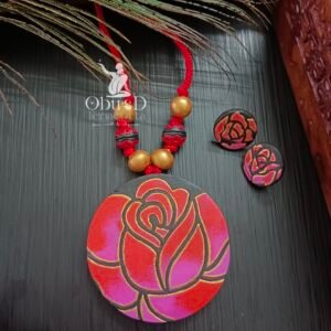RED ROSE TERRACOTTA JEWELRY SET