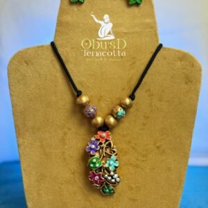 MULTICOLOR FLORAL VINE TERRACOTTA JEWELRY SET