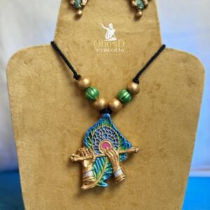 KRISHNA FLUTE TERRACOTTA JEWELRY SET
