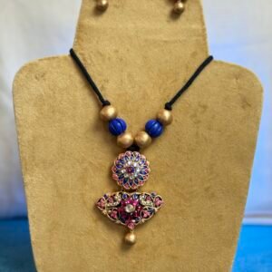ROYAL FLORAL PEACOCK TERRACOTTA JEWELRY SET