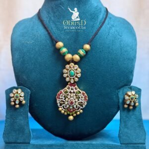 ROYAL GREEN FLORAL TERRACOTTA JEWELRY SET