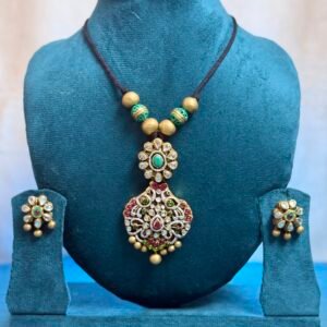 ROYAL GREEN FLORAL TERRACOTTA JEWELRY SET