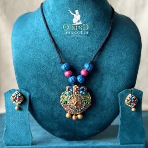 PEACOCK DESIGN TERRACOTTA JEWELRY SET