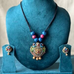 PEACOCK DESIGN TERRACOTTA JEWELRY SET