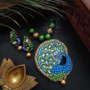 PEACOCK DESIGN TERRACOTTA JEWELRY SET
