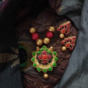 TRADITIONAL TEMPLE STYLE TERRACOTTA JEWELRY SET