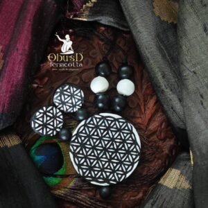 MONOCHROME GEOMETRIC TERRACOTTA JEWELRY SET