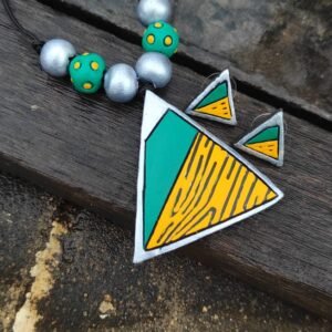 MODERN TRIANGLE TERRACOTTA JEWELRY SET