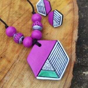 MODERN MINIMAL GEOMETRIC TERRACOTTA JEWELRY SET