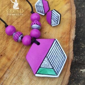 MODERN MINIMAL GEOMETRIC TERRACOTTA JEWELRY SET