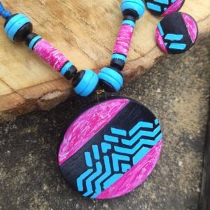 FUNKY ABSTRACT TERRACOTTA JEWELRY SET