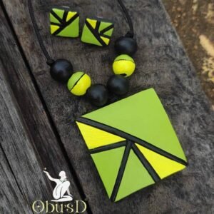 GEOMETRIC NEON DESIGN TERRACOTTA JEWELRY SET